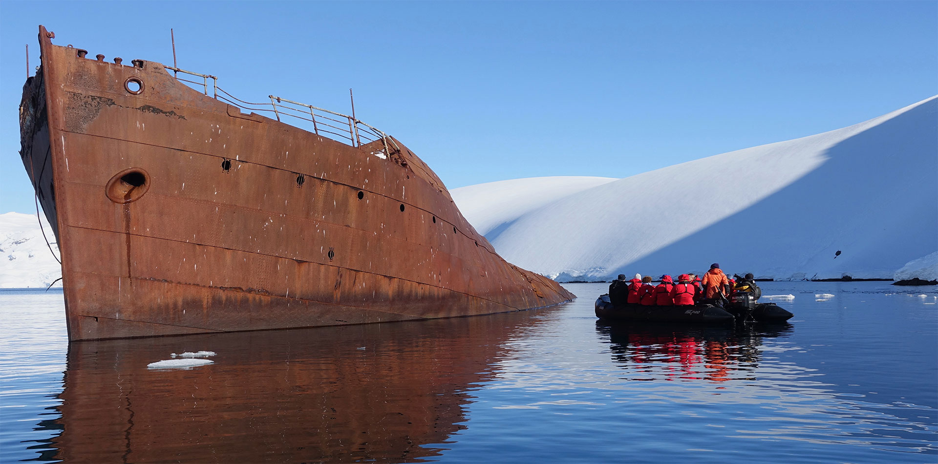 antarctica peninsula whale processing burnt ship